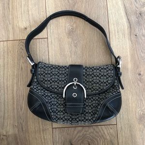 Coach Signature Mini Leather Flap Buckle Purse